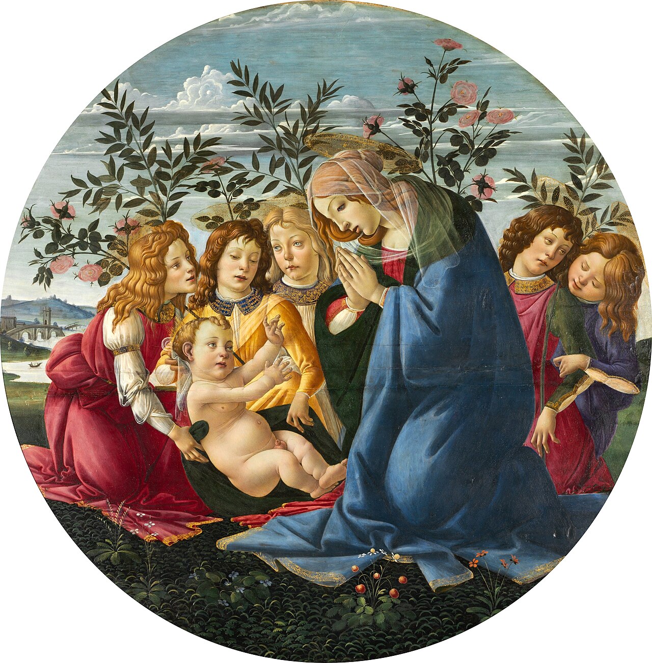 Madonna Adoring the Child with Five Angels