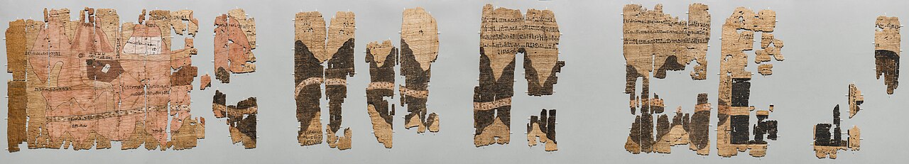 The so-called “Goldmine Papyrus” with a map of the Wadi Hammamat on the recto and several texts (letters, administrative, and literary) on the verso