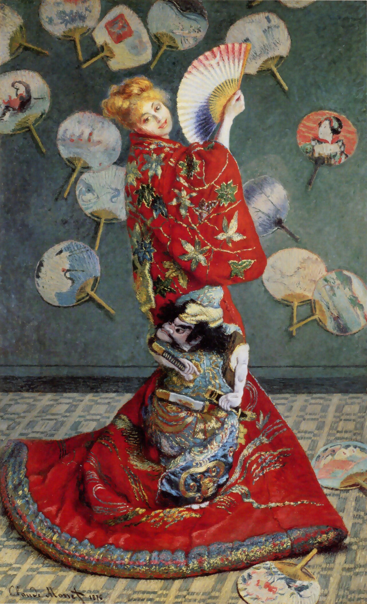 Madame Monet wearing a kimono